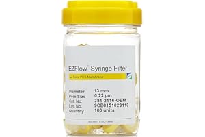 Foxx Life Sciences 381-2116-OEM PES EZFlow Syringe Filter Sample Prep, 13 mm Diameter, 2 µm Pore Size (Pack of 100)