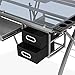 Best Choice Products Modern Adjustable Drafting Table w/Drawers, Glass Top, and Removable Side Trays - Silver