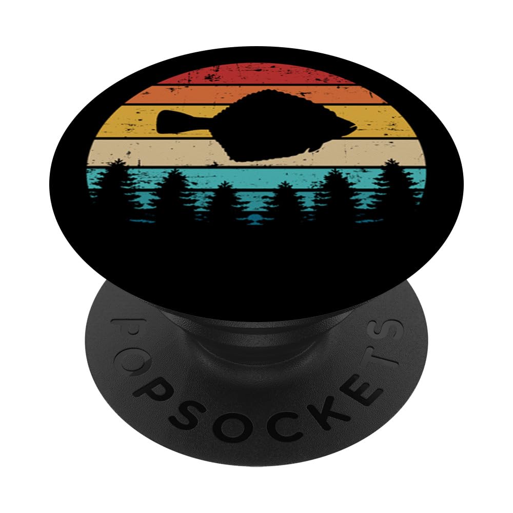 Flounder Fishing Vintage Retro PopSockets Adhesive PopGrip