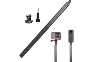 FSAYAML 300cm/118in Ultra Long Selfie Stick Pole, 1/4" Premium Aluminium Alloy Extension Monopod with Adapters for DJI Action 4 GoPro 12 11 10 9 8 7 Insta360 GO 4 X4 AcePro