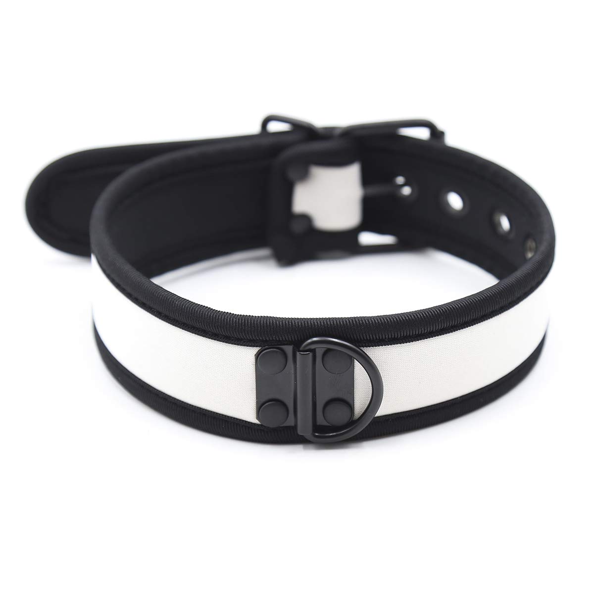 Neoprene Puppy Custom Choker Collar for Men Women (White)