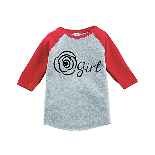 Custom Party Shop Toddler Girl's Flower Girl Wedding Red Raglan 5T