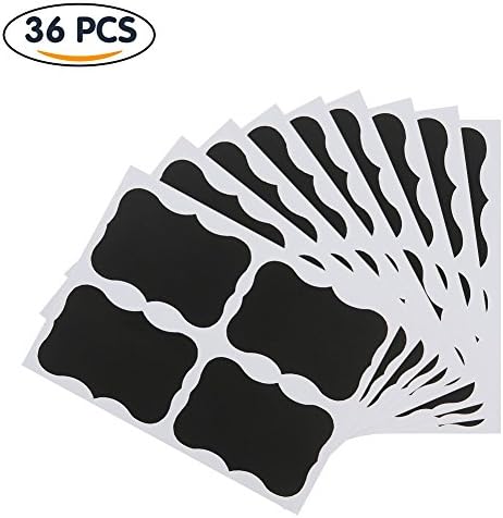 Pantry Reusable Stickers for Jars Spice Glass and Canisters Useful Fashionable 36Pcs Decorative Label Black One Set
