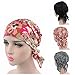 Ever Fairy Multicolor Pre Tied Head Scarf Hat Ethnic Print Turban Headwear Women Stretch Flower Muslim headscarf