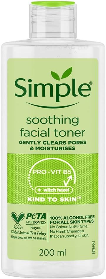 Simple Kind to Skin Soothing Facial Toner 200ml for Sensitive Skin Gentle
