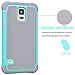 Tekcoo Galaxy S5 Case, [Tmajor] Sturdy [Turquoise/Grey] Shock Absorbing Hybrid Rubber Plastic Impact Defender Rugged Slim Hard Case Cover Bumper for Samsung Galaxy S5 S V I9600 GS5 All Carriers