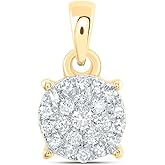 Jewels By Lux 14Kt Yellow or White or Rose Gold 1/6 Ctw Natural Diamond Fashion Round Pendant