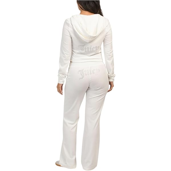 Juicy Couture ホワイト パーカー Mセットアップ Juicy Couture ホワイト パーカー Mセットアップ Juicy Couture