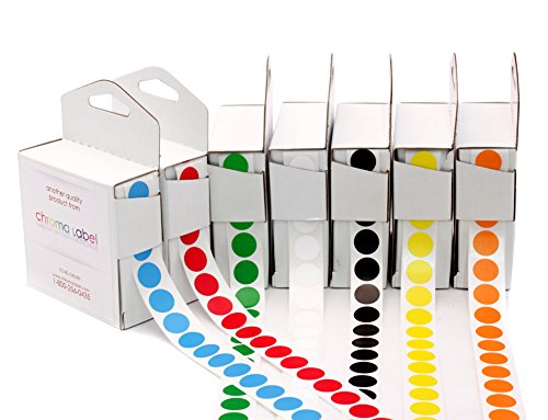 1/2" Assorted Color-Code Sticker Dot Variety Kit | 7 Colors in Dispenser Boxes (7,000 Labels, Permanent Adhesive)