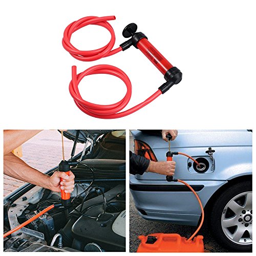 Kamtop Siphon Multifunctional Gas Oil Water Air Liquids Transfer Pump with 2PCS Transfer Hose Manual Pump for Car Fish Tank Aquarium Etc - Thumbnail 2