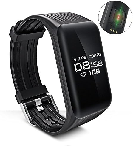 Letike Fitness Tracker Watch Waterproof Activity Wireless Smart Bracelet with Continuous Heart Rate Monitor Step Calorie Sleep Counter Bluetooth Wristband Pedometer Sports Smart Band (Black)
