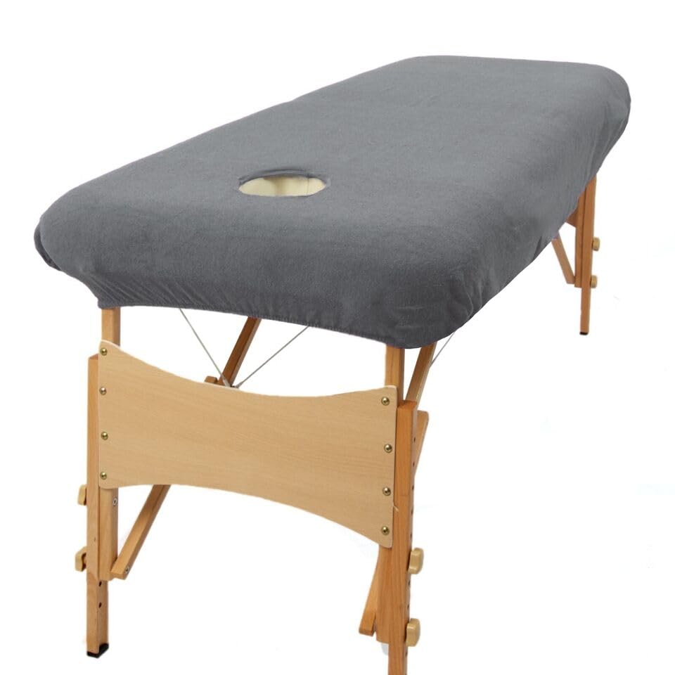 aztex Classic Massage Table Cover with Face Hole, Polycotton Elasticated Fit Beauty Bed Cover
