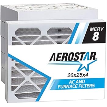 Aerostar 20x25x4 MERV 8 Pleated Air Filter, Made in the USA 19 1/2