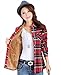 AvaCostume Womens Casual Fleece Winter Plaid Slim Shirt Blouse