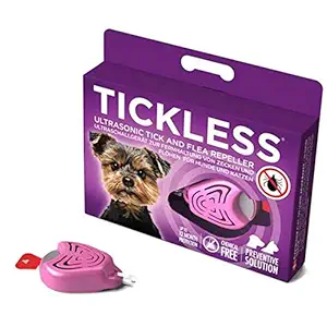 Tickless: - Pet Ultrasonic Tick and Flea Repeller | Chemical-Free Pet Accessories for Flea Prevention and Tick Control | Protects up to 12 Months After Activation - Purple