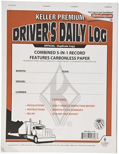 J.J. Keller 8536 5-in-1 Driver's Daily Log Book