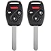 ECCPP fit for Uncut 313.8MHz Keyless Entry Remote Key Fob Ignition Key Fob Honda Accord CR-V Element OUCG8D-380H-A (Pack of 2)