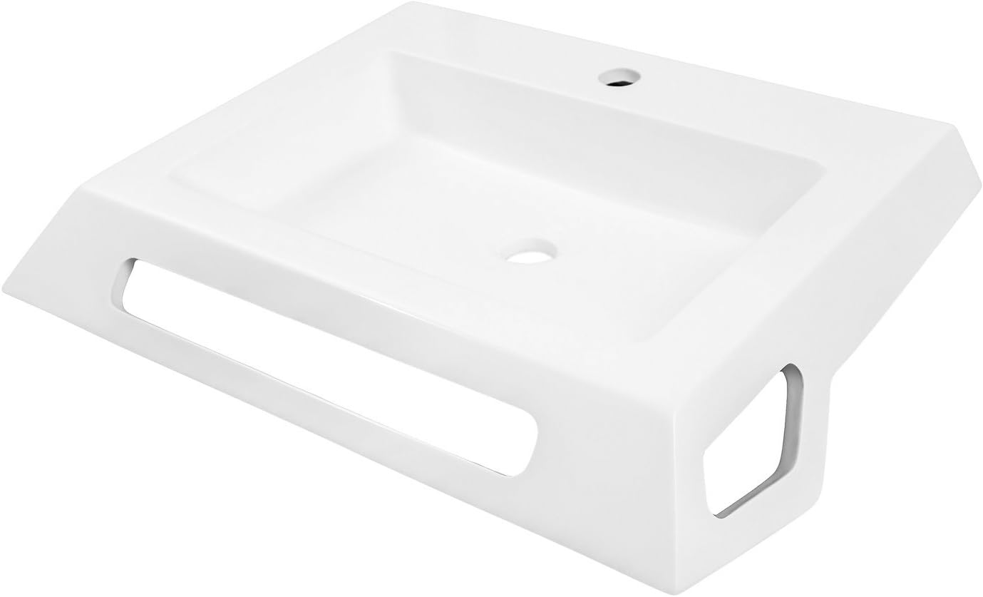 Decolav 1833-SSA Solid Surface ADA Compliant Wall-Mount Lavatory Sink, White, 25-Inch