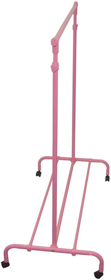 Home Vida Single Garment Rack Adjustable Clothes Rail, Metal, Pink, 102-142 H x 88 W x 44 D cm (Approx.), 160 x 81 x 42 cm - Image 4