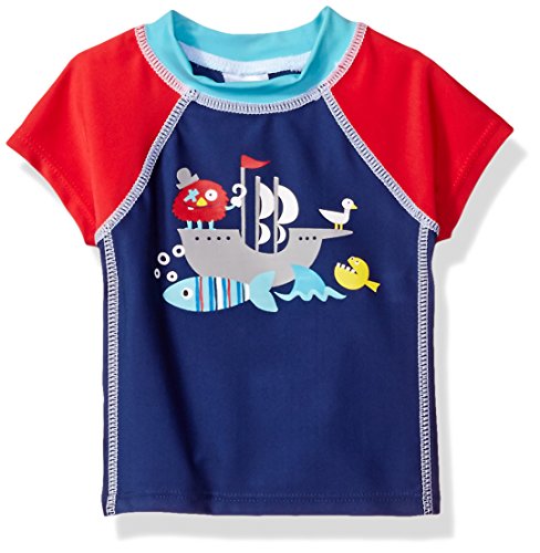 Swim time baby boys  boat colorblock rashguard, navy, 1…