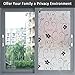 Decorative Window Film,Black Flower Static Cling Privacy Door Film, Non Adhesive Heat Control Anti UV Window Cling for Office and Home,17.5 inches by 78.7 inches