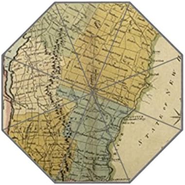 Personalized s Vermont, From Actual Survey - Vintage Map Umbrella Three Folding Green Umbrella Rain Women Sunscreen Anti UV Umbrellas