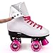 Skate Gear Soft Classic Faux Leather Roller Skates (Classic Pink, Women's 10 / Men's 9)