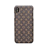 unbrand iPhone XR Case Elegant Luxury PU Leather Monogram Pattern Classic Style Cover Case for Apple iPhone XR (Small Logo)