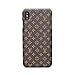 unbrand iPhone XR Case Elegant Luxury PU Leather Monogram Pattern Classic Style Cover Case for Apple iPhone XR (Small Logo)