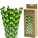CTIGERS Bamboo Print Biodegradable Drinking Paper Straws for Party Box of 100