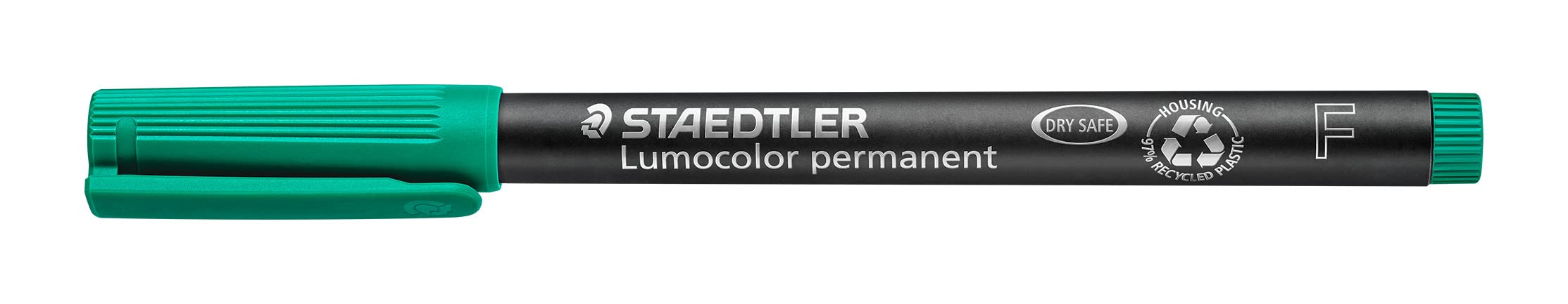 STAEDTLER 318-5 Lumocolor Permanent Pen, Fine Line Width, 0.6mm - Green (Box of 10)
