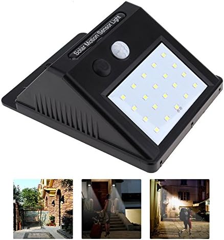 HPHOPE Outdoor Solar Lights, Wireless Waterproof 20 LED Motion Sensor Solar Lights with Wide Lighting Area,Easy Install Waterproof Security Lights for Front Door, Back Yard, Driveway, Garage (1 Pack)