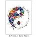 Meditation Zen Wall Art Prints - Unframed Set Of 4 - Buddha, Yin Yang, Om And Hamsa Fatima Hand - Chic Home Decor - Great Gift For Yoga Fans – Ready Frame (8x10) Watercolor Photos