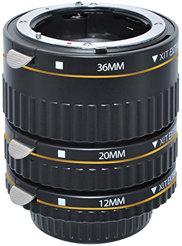 Xit XTETN Auto Focus Macro Extension Tube Set for Nikon SLR Cameras (Black)