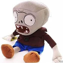 JHESAO 12" PVZ Plush Zombies Brown Coat Toys Soft