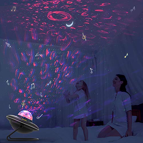 LED Galaxy Projector Light, Rotating Ocean Wave Nebula Moon Star Projector, RGB Color Changing Night Lights, Bluetooth Music Player&Timer, Ambiance Lamp Gifts for Kids Bedroom Adults Room Home Decor