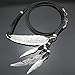 Silver Plated Q&Q Fashion Vintage Indian Big Leaf Feather Charms Lariat Leather Costume Aztec Bib Necklace