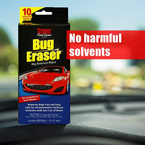 Stoner Car Care 95401 Bug Eraser Car Cleaning Wipes, Removes Bugs Fast