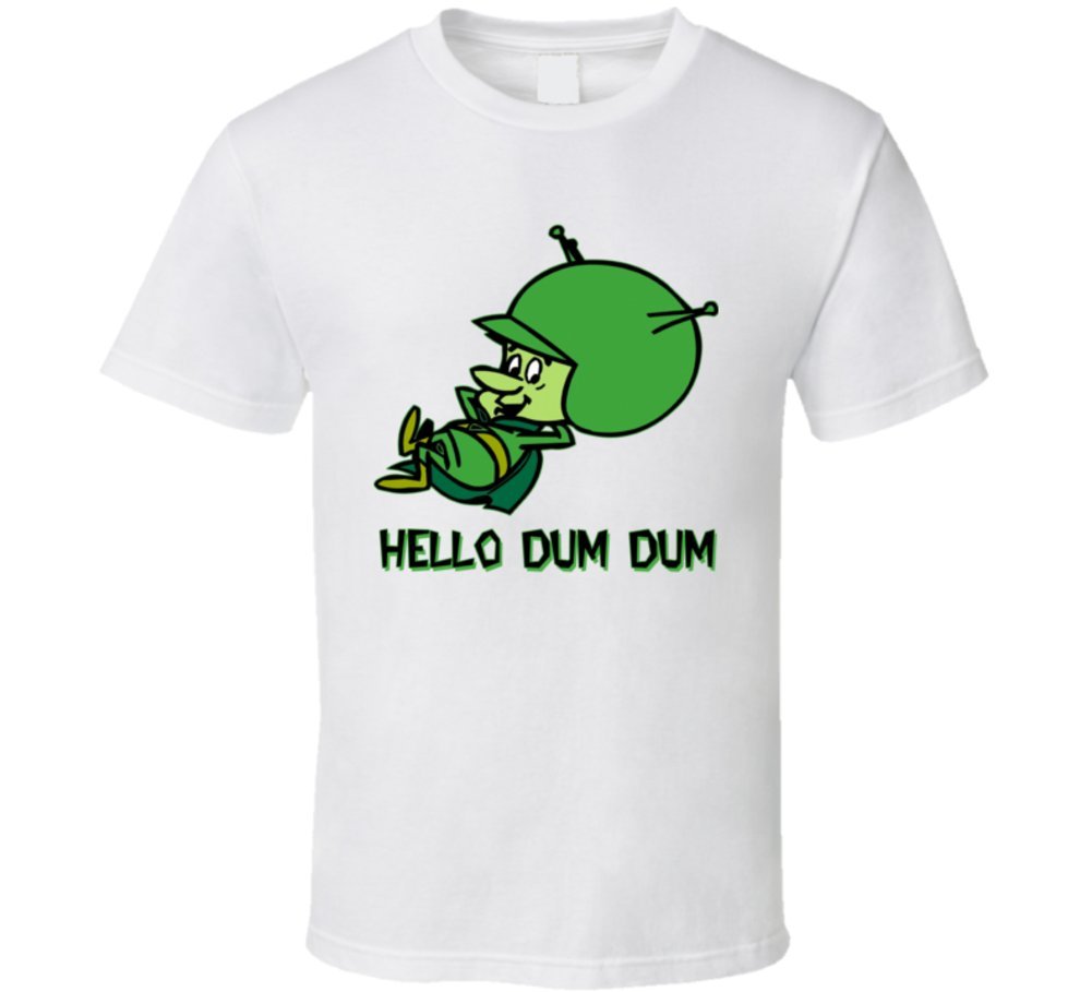 the Great Gazoo Hello Dum Dum Flintstones Cartoon T Shirt M White