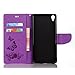 Sony Xperia XA1 Ultra Case, ARSUE Premium Soft Flip Folio [Kickstand Feature] PU Leather Wallet Butterfly Flower Case with ID&Credit Card Pockets,Purple/Bling (NOT fit Sony Xperia XA / XA Ultra)