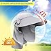 lenikis Women's UPF+50 Sun Visor Detachable Flap Hat Foldable Wide Brimmed UV Protection Hats Grey