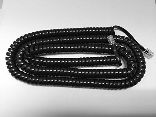 The VoIP Lounge Replacement 25 Foot Long Black Handset Curly Cord for AT&T Lucent Avaya Merlin Business Phone