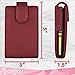 Celljoy Case for LipSense, Younique, Kylie Cosmetics, Liquid Lipsticks and Lip Gloss with Mirror - Fits 4 Tubes Mirror Card Slot - Travel Purse Storage (Wine Red)