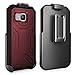 HTC ONE M9 Shockproof Case & Belt Clip Holster with Built-in Screen Protector [Hero Series] (EncasedNew 2016 Release (Maroon )
