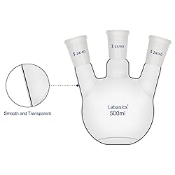 Labasics Borosilicate Glass 3 Neck Flat Bottom