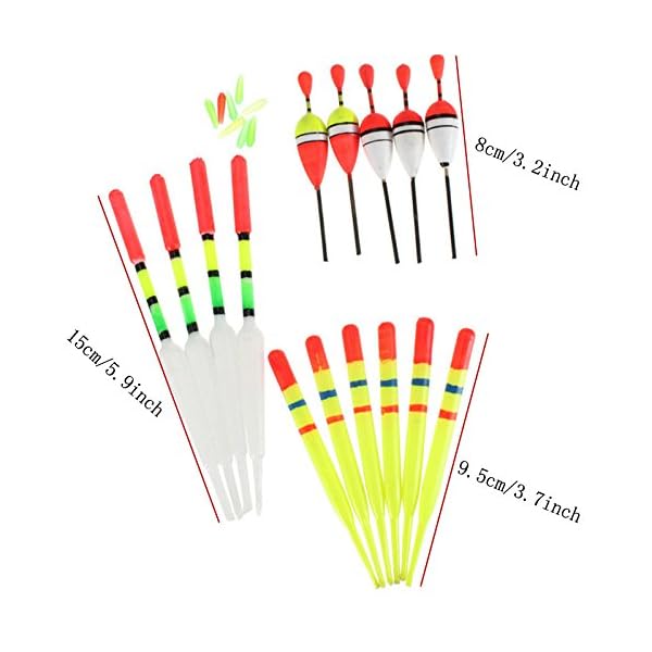 Sport-Fisher–15-Pieces-Set-EVA-Foam-Fishing-Float-Assorted-Sizes-Fishing-Lure-Floats-Bobbers-Slip-Drift-Tube-Indicator