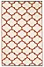 Fab Habitat Tangier Recycled Plastic Rug, Carrot & White, (6' x 9')