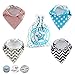 Baby Gifts Bandana Drool Bibs With Snaps For Boys And Girls Premium Dribble & Teething 100% Organic Cotton Absorbent Best As Baby Gift Shower Set 4 Pack Included Free Bonus Bag and Ebook By BabyClub
