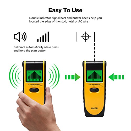 URCERI Stud Finder Wall Scanner 3-in 1 Metal AC Wires Wood Detector with Backlit LCD Screen Display and Beeping Sound Alert - Thumbnail 3