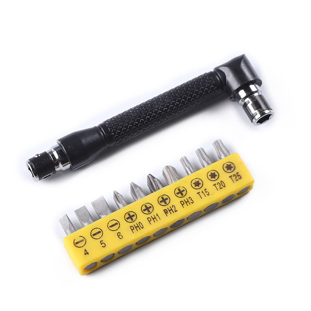 Fongmore 10Pcs S2 Steel 1/4 Inch Hex Shank Magnetic Cross Trox Slotted Head Screwdriver Bits Set Drill Bit 25mm with Bit Holder